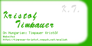 kristof timpauer business card